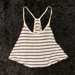 Charlotte Russe Navy Stripe Crop Top